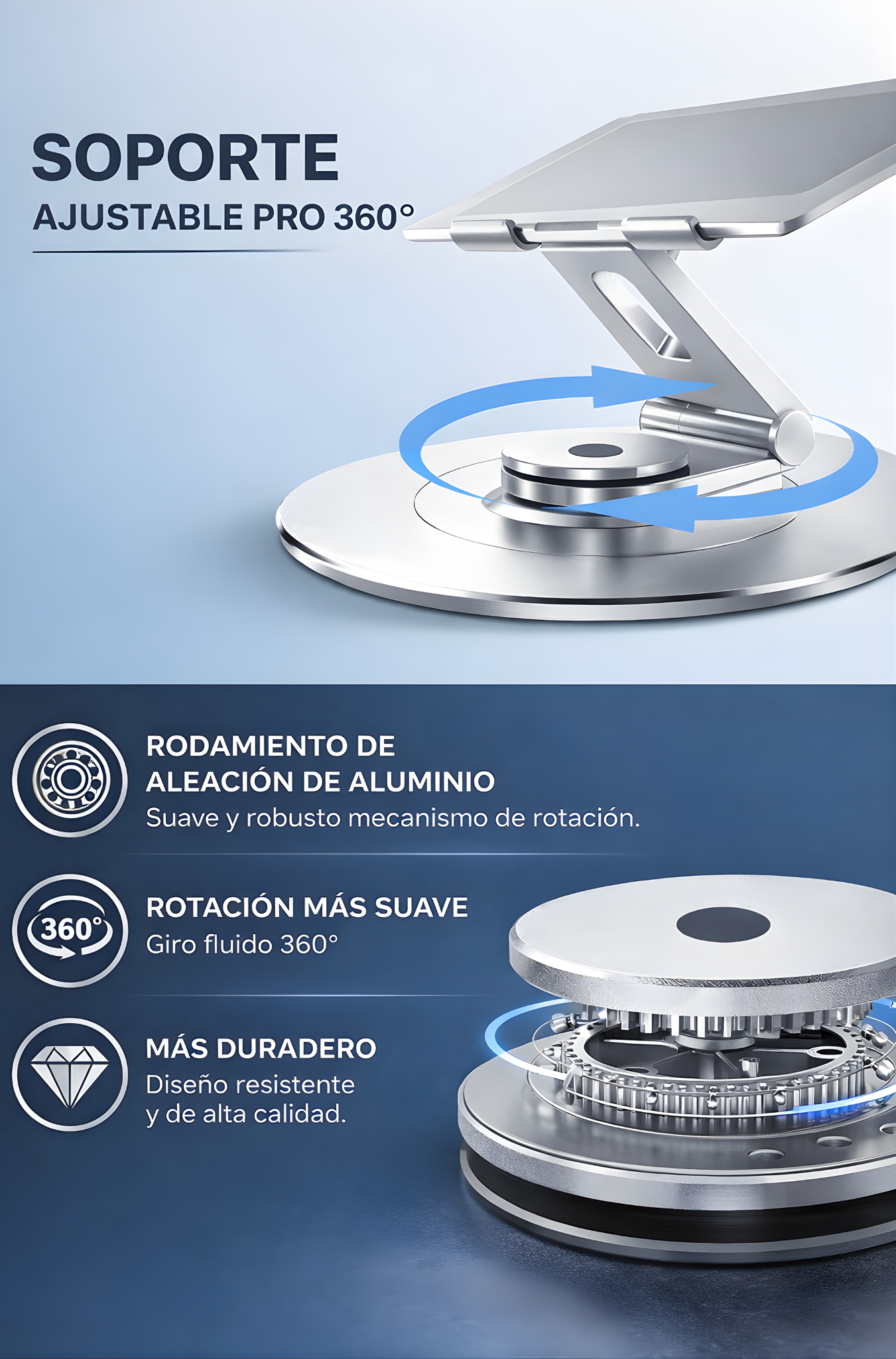 Soporte Ajustable Pro 360°: Laptop y Celular
